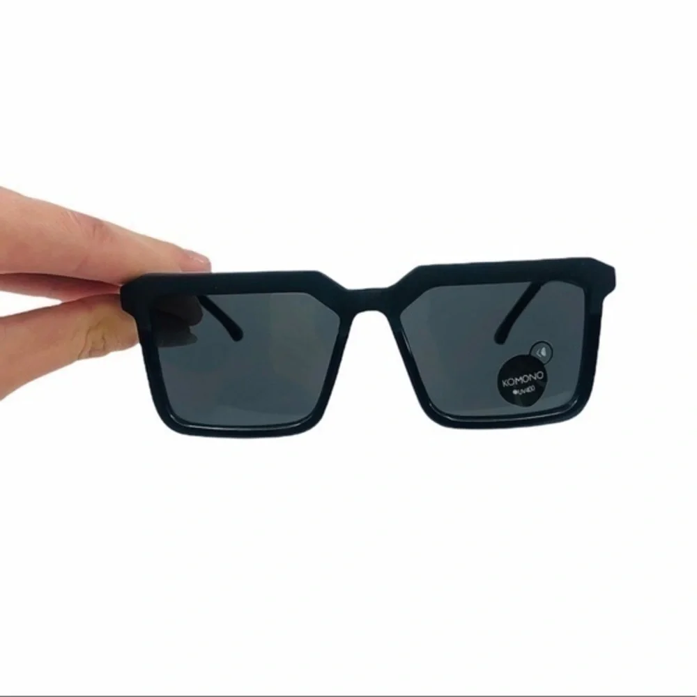 KOMONO Benicio Black Rubber Glossy Sunglasses NWT